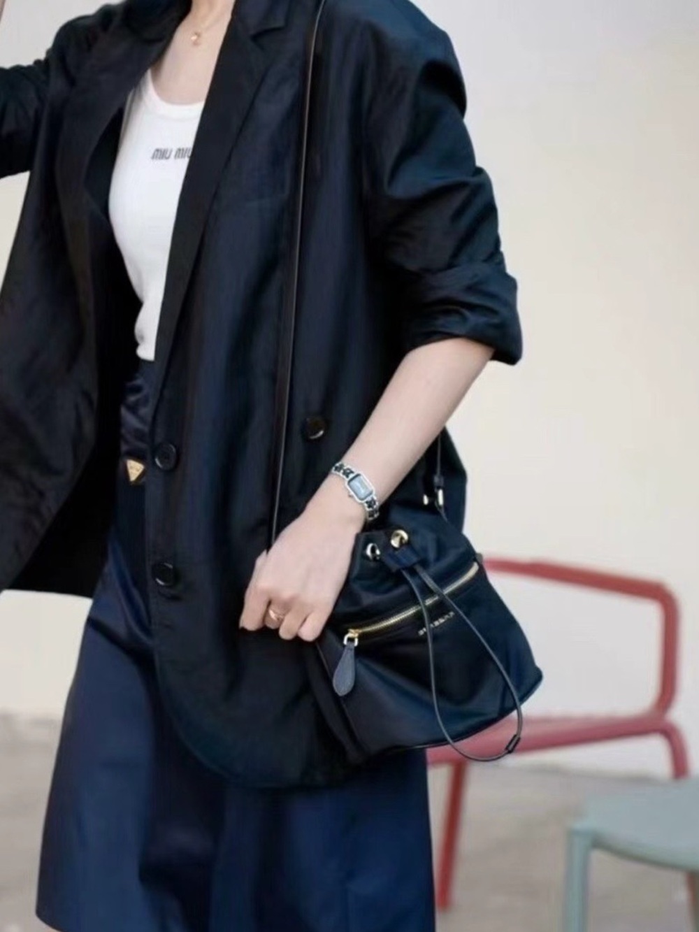 Sale ends 5/1 Burberry Black Mini Drawstring Bucket Bag with Gold Hardware New - Picture 5 of 8